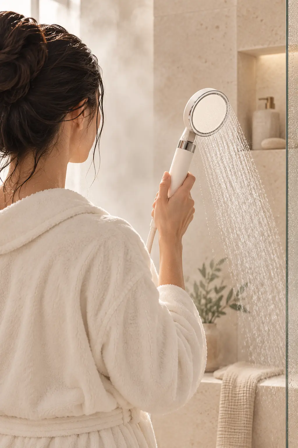 Rituel skincare Saudade Care sous la douche